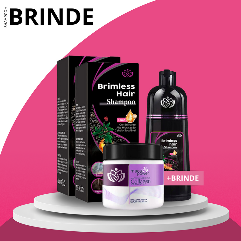 Shampoo Brimless Unique Natural 3 em 1 - 500Ml (Dura ate 6 Meses) +BRINDE EXCLUSIVO
