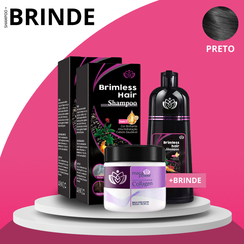 Shampoo Brimless Unique Natural 3 em 1 - 500Ml (Dura ate 6 Meses) +BRINDE EXCLUSIVO