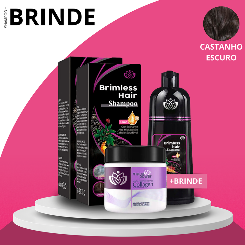 Shampoo Brimless Unique Natural 3 em 1 - 500Ml (Dura ate 6 Meses) +BRINDE EXCLUSIVO