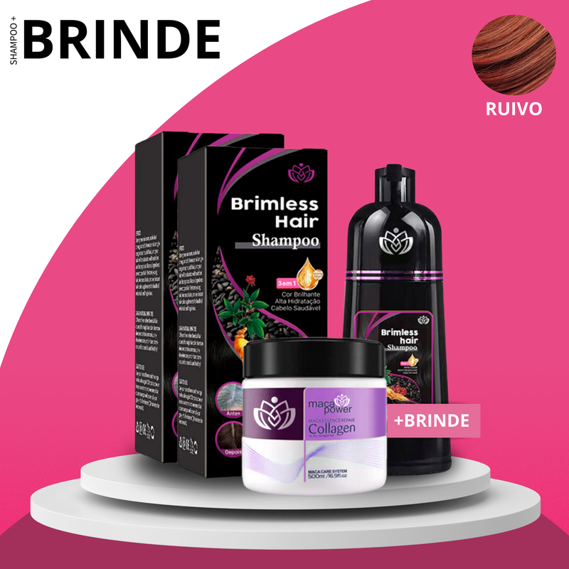 Shampoo Brimless Unique Natural 3 em 1 - 500Ml (Dura ate 6 Meses) +BRINDE EXCLUSIVO