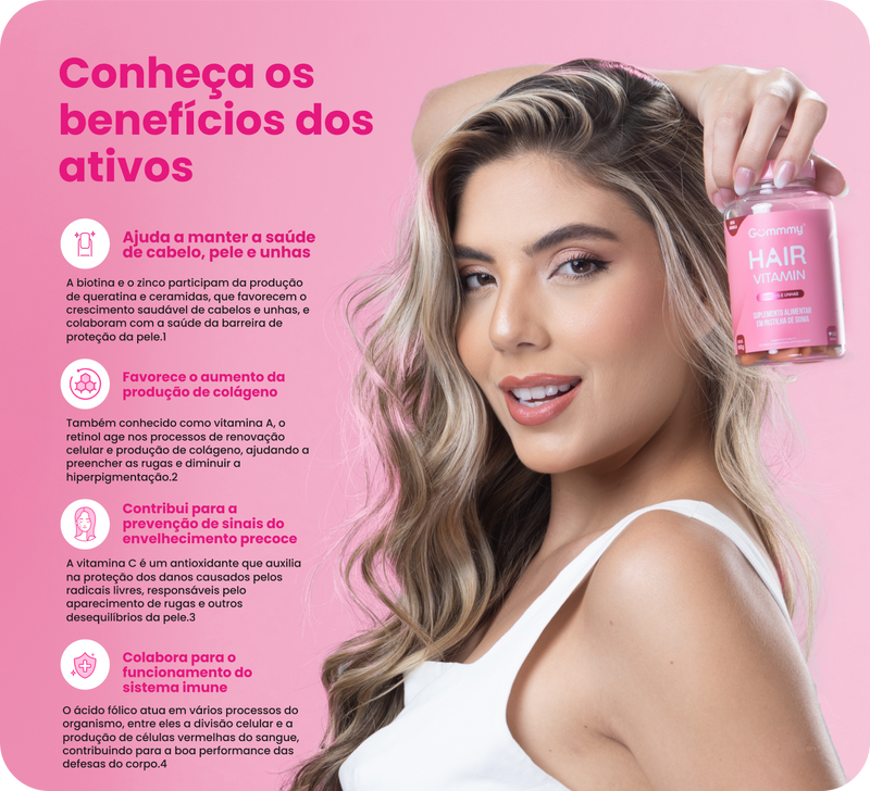 COMPRE 1 E LEVE 2 Gummy Hair +Brinde Exclusivo