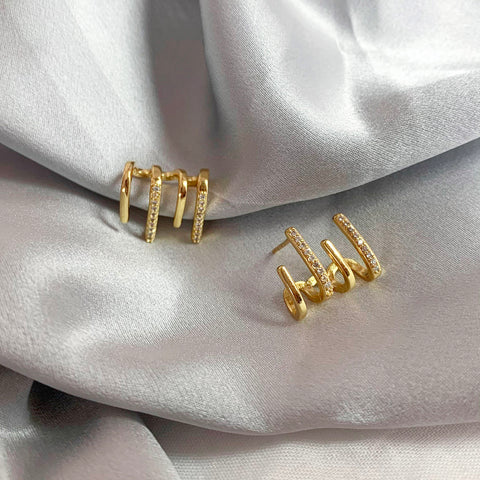 LANÇAMENTO | Brincos Quatro Pontas - Folheado a Ouro 18k + FRETE GRÁTIS